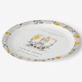 Assiettes En Carton Bébé jaune mignon Zèbre Foliage N'importe quel âge (Angle)