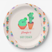 Assiettes En Carton Bébé mignet Cactus et Baby shower maman (Devant)
