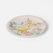 Assiettes En Carton Bébé mignon Animaux Personnalisés Nom Sexe Neutre (Angle)