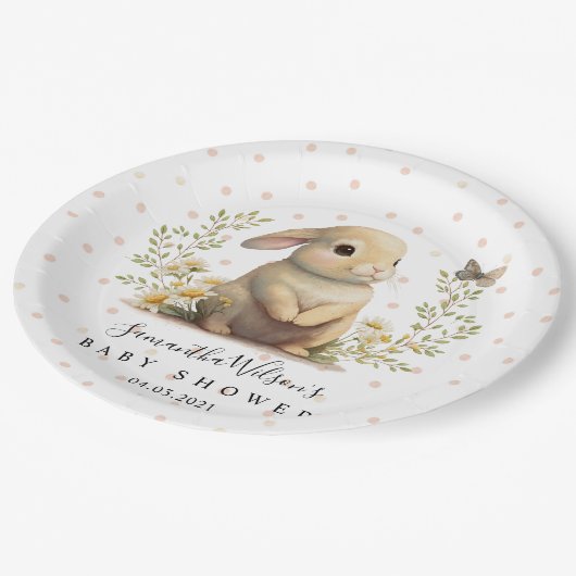 Assiettes En Carton Bébé mignon avec Baby shower papillon (Angle)