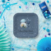 Assiettes En Carton Bébé mignon Baby shower de baleine plaque de papie (Fête)