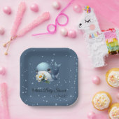 Assiettes En Carton Bébé mignon Baby shower de baleine plaque de papie (Fête)