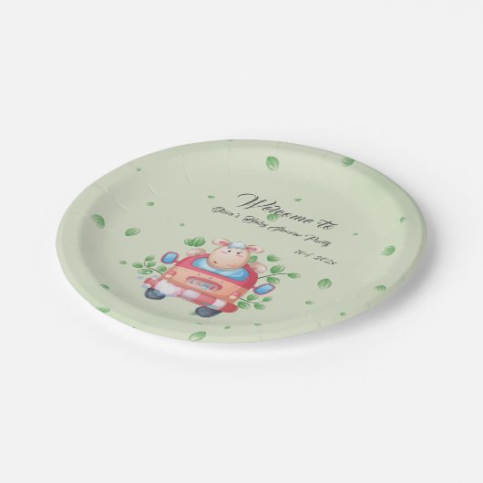 Assiettes En Carton Bébé mignon Baby shower plaque en papier (Angle)