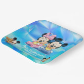 Assiettes En Carton Bébé mignon Blue Twins 1er anniversaire (Angulaire)