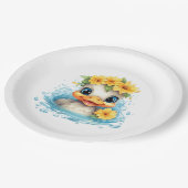 Assiettes En Carton Bébé mignon Canard Canards Fleurs d'animaux amusan (Angle)