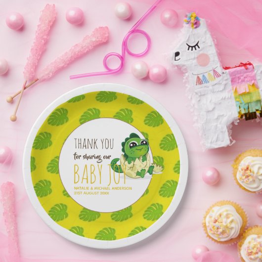 Assiettes En Carton Bébé mignon Dinosaur Hatching ShowParty Jurassic (Fête)