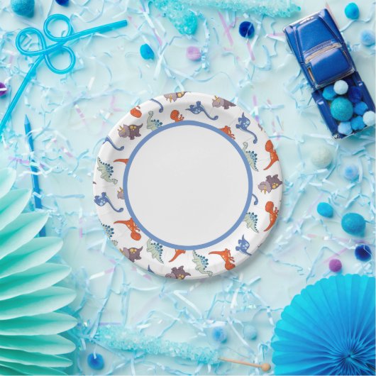 Assiettes En Carton Bébé mignon Dinosaur Motif Imprimer (Fête)