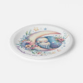 Assiettes En Carton Bébé mignon dormant sur la lune (Angle)