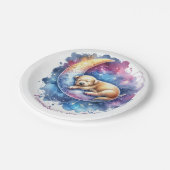 Assiettes En Carton Bébé mignon dormant sur la lune (Angle)