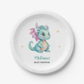 Assiettes En Carton Bébé mignon Dragon (Devant)