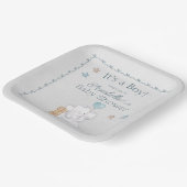 Assiettes En Carton Bébé mignon éléphant et ballons d'aquarelle (Angulaire)