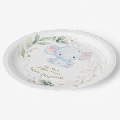 Assiettes En Carton Bébé mignon Eléphant Jungle Baby shower vert (Angle)