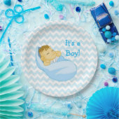 Assiettes En Carton Bébé mignon en bleu, "It's a Boy" Plaque de Baby s (Fête)