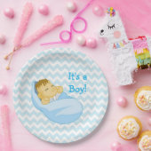Assiettes En Carton Bébé mignon en bleu, "It's a Boy" Plaque de Baby s (Fête)