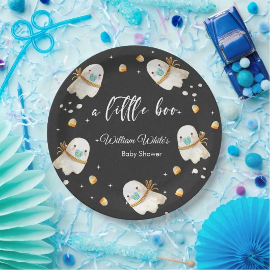 Assiettes En Carton Bébé mignon fantôme Halloween Baby shower d'automn (Fête)