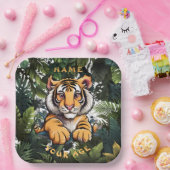 Assiettes En Carton Bébé mignon Lion enfants (Fête)