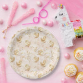 Assiettes En Carton Bébé mignon Motif d'aquarelle rose (Fête)