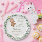 Assiettes En Carton Bébé mignon Ours vert Baby shower neutre genre (Fête)