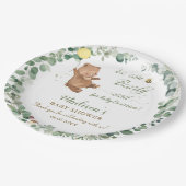 Assiettes En Carton Bébé mignon Ours vert Baby shower neutre genre (Angle)