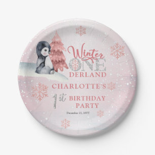 Assiettes En Carton Bébé mignon Pingouin hiver ONE derland 1er anniv