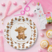 Assiettes En Carton Bébé mignon Plaques en papier de vache Highland (Fête)