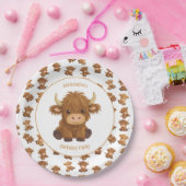 Assiettes En Carton Bébé mignon Plaques en papier de vache Highland (Fête)