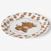 Assiettes En Carton Bébé mignon Plaques en papier de vache Highland (Angle)