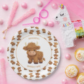 Assiettes En Carton Bébé mignon Plaques en papier de vache Highland (Fête)