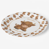 Assiettes En Carton Bébé mignon Plaques en papier de vache Highland (Angle)