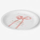 Assiettes En Carton Bébé mignon Polka Dot Bow Baby shower (Angle)