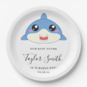 Assiettes En Carton Bébé mignon requin Anniversaire Fête Invitation (Devant)
