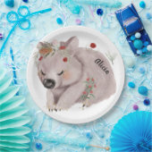 Assiettes En Carton Bébé mignon Wombat Gold Speckle personnalisé (Fête)