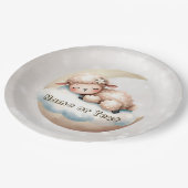 Assiettes En Carton Bébé mignonne dormant Animaux Belle fête (Angle)