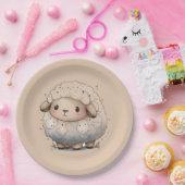 Assiettes En Carton Bébé mouton (Fête)