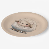 Assiettes En Carton Bébé mouton (Angle)
