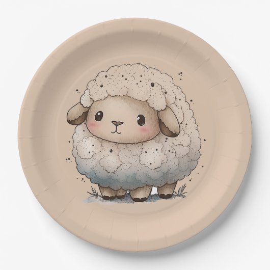 Assiettes En Carton Bébé mouton (Devant)