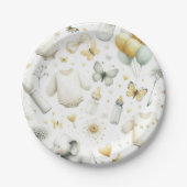 Assiettes En Carton Bébé neutre (jaune) (Devant)