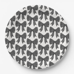 Assiettes En Carton Bébé noir ou Fête des mariées, fête d'anniversaire