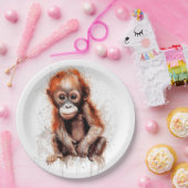 Assiettes En Carton Bebé Orangután (Fête)
