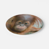 Assiettes En Carton Bébé Orangutan, face à face (Angle)