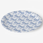 Assiettes En Carton Bébé ou Fête des mariées bleu, fête d'anniversaire (Angle)