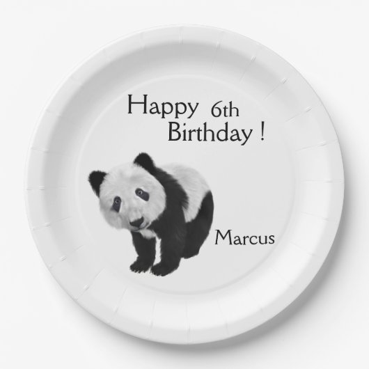 Assiettes En Carton Bébé panda (Devant)