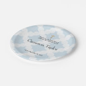 Assiettes En Carton Bébé personnalisé bleu et or (Angle)