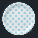 Assiettes En Carton Bébé pois bleu et blanc<br><div class="desc">Bébé pois bleu et blanc</div>