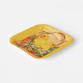 Assiettes En Carton Bébé Poussins de Pâques dans une plaque de papier  (Angulaire)