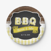 Assiettes En Carton Bébé Q Douche Plaque en papier - Jaune (Devant)