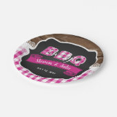 Assiettes En Carton Bébé Q Douche Plaque en papier - rose foncé (Angle)
