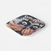 Assiettes En Carton Bébé Raccoons dans les plaques de papier manuel (Angulaire)