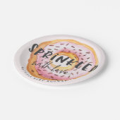 Assiettes En Carton Bébé rose arrosé mignon moderne beignets douche (Angle)