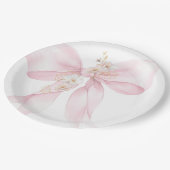 Assiettes En Carton Bébé rose en fleur Baby shower Sakura (Angle)